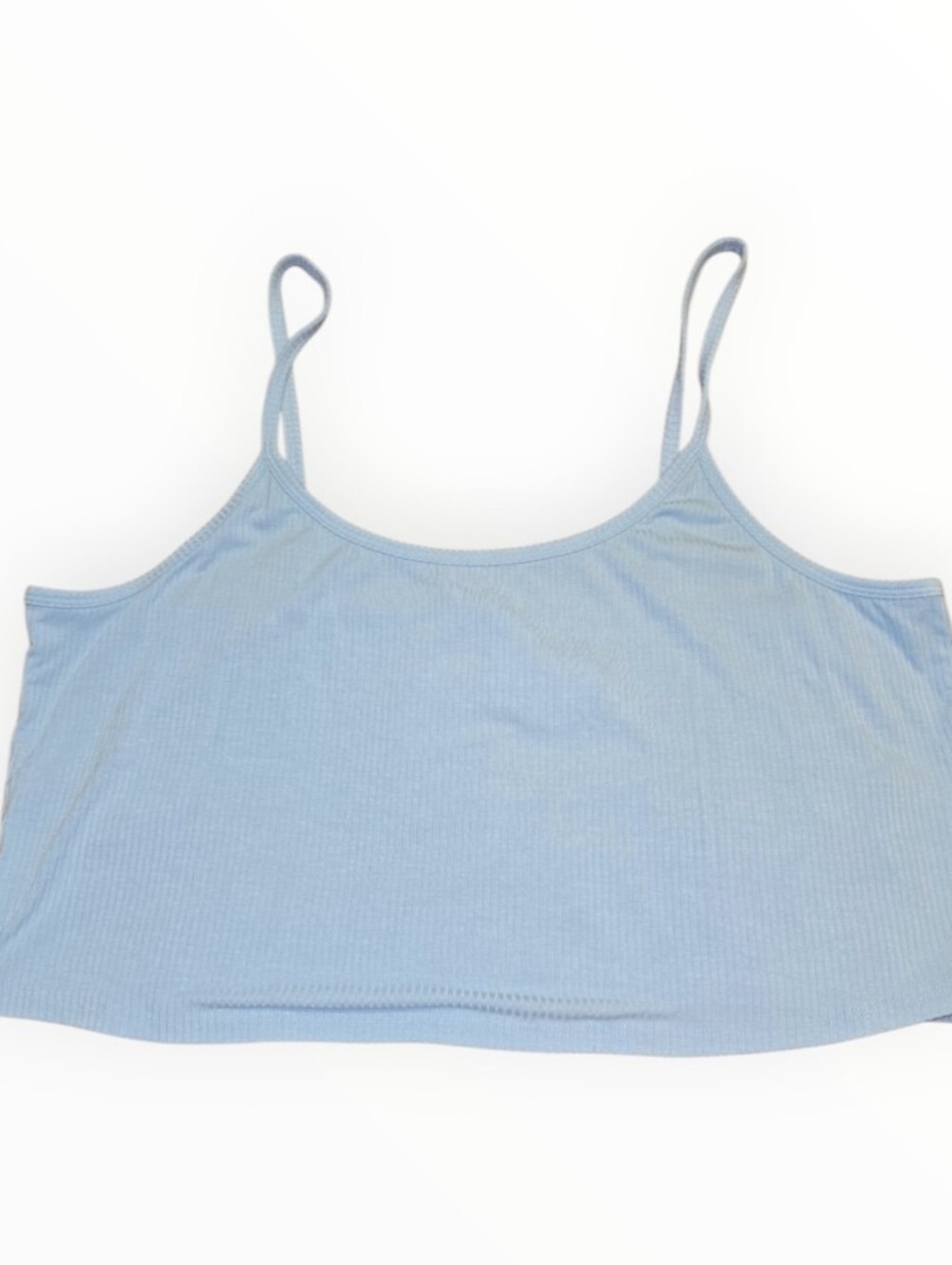 Nordstrom BP Women's Rib Knit Cropped Tank Blue Glaze